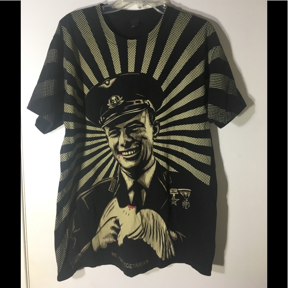 Obey Mens Black Large Vegetarian T-Shirt